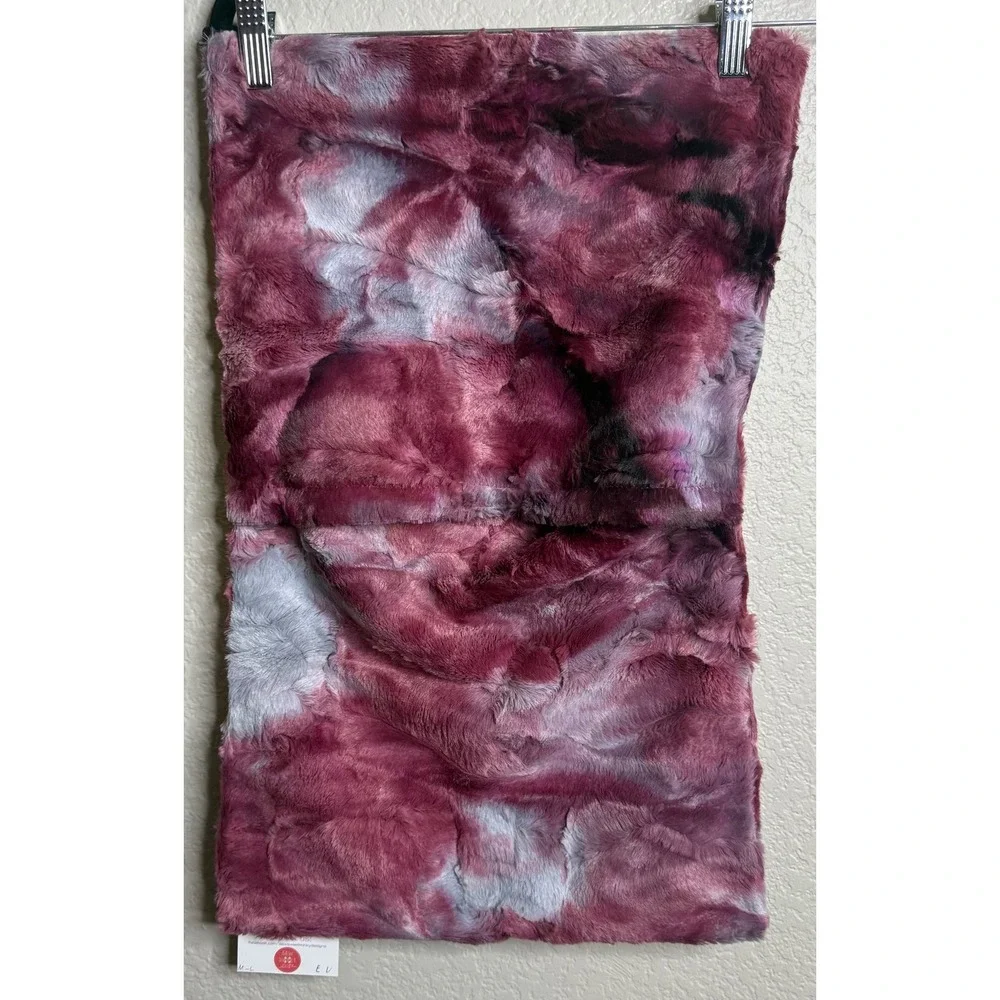 Sew Sweet Minky Designs Pillow Case Cover 21x13 Burgundy Tie Dye Plush NEW